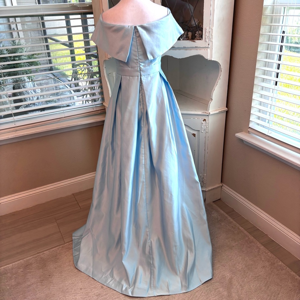 NEW, Pastel Blue Dress, Baby Blue Satin Dress, Rhinestone, NWOT, Size: 1XL/16 - Picture 6 of 10